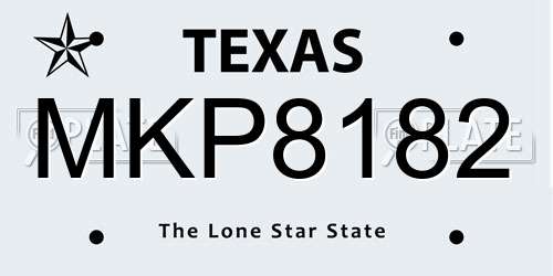 MKP8182 Texas License Plate
