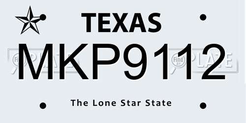 MKP9112 Texas License Plate