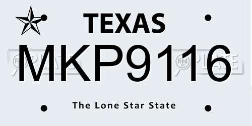 MKP9116 Texas License Plate