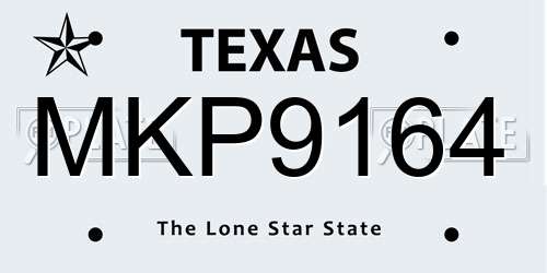 MKP9164 Texas License Plate