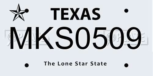 MKS0509 Texas License Plate