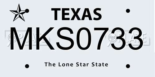 MKS0733 Texas License Plate