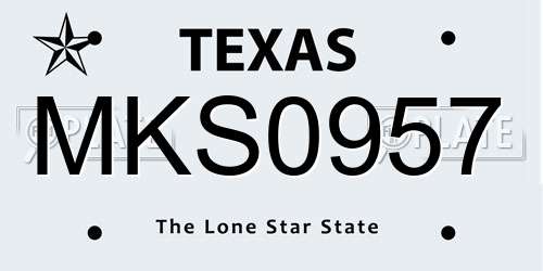 MKS0957 Texas License Plate