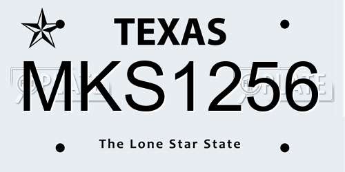 MKS1256 Texas License Plate