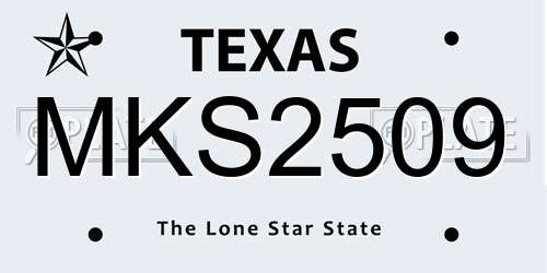 MKS2509 Texas License Plate