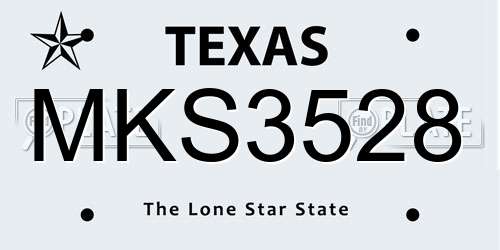 MKS3528 Texas License Plate