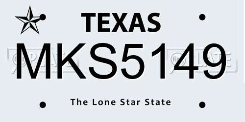 MKS5149 Texas License Plate