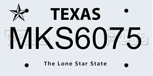 MKS6075 Texas License Plate