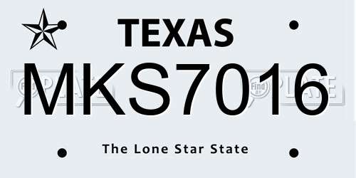 MKS7016 Texas License Plate