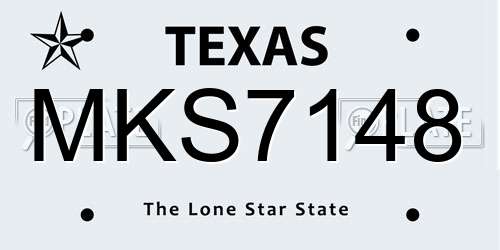 MKS7148 Texas License Plate