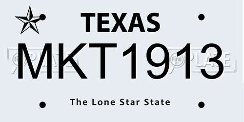 MKT1913 Texas License Plate