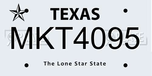 MKT4095 Texas License Plate