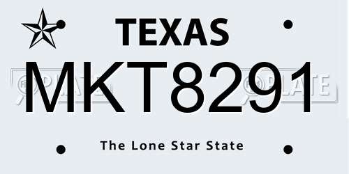 MKT8291 Texas License Plate