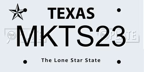 MKTS23 Texas License Plate
