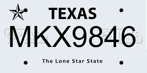 MKX9846 Texas License Plate
