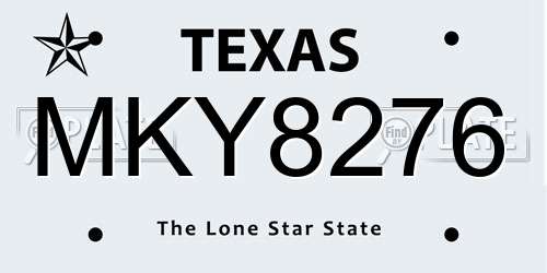 MKY8276 Texas License Plate