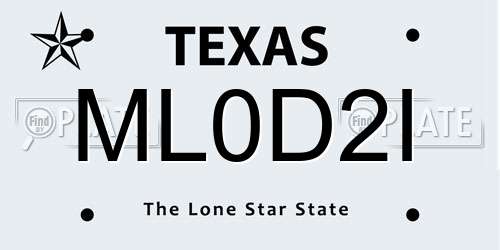 ML0D2I Texas License Plate