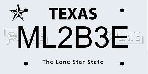 ML2B3E Texas License Plate