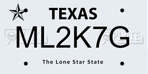 ML2K7G Texas License Plate