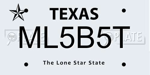 ML5B5T Texas License Plate
