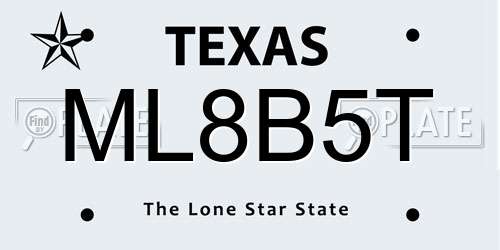 ML8B5T Texas License Plate