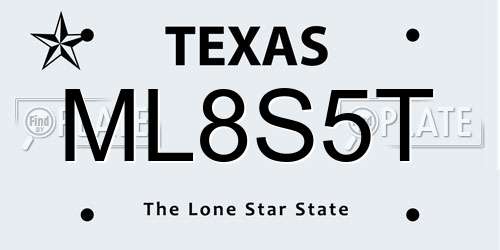 ML8S5T Texas License Plate