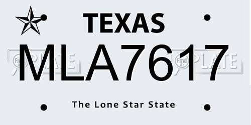 MLA7617 Texas License Plate