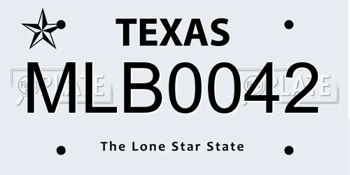 MLB0042 Texas License Plate