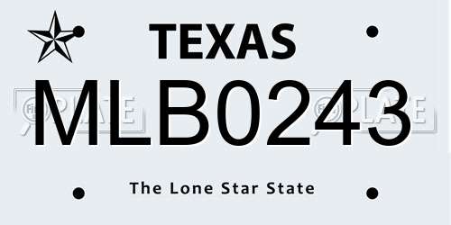 MLB0243 Texas License Plate