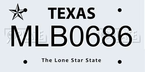 MLB0686 Texas License Plate