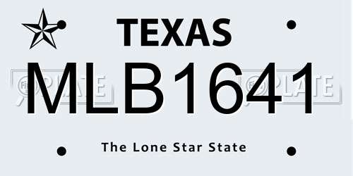 MLB1641 Texas License Plate