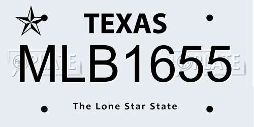 MLB1655 Texas License Plate