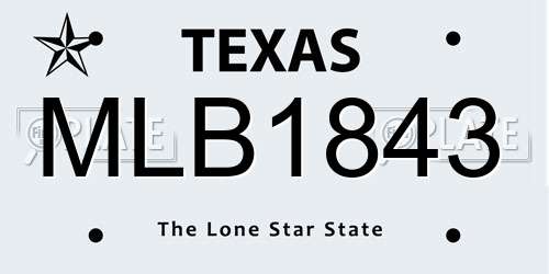 MLB1843 Texas License Plate