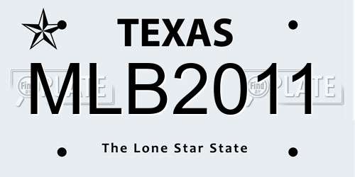 MLB2011 Texas License Plate