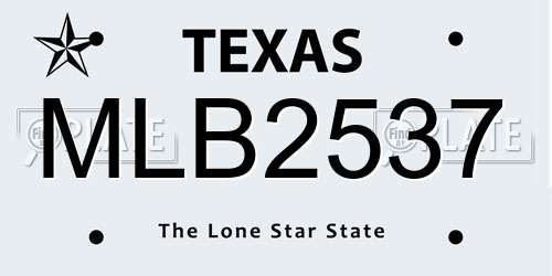 MLB2537 Texas License Plate