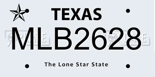 MLB2628 Texas License Plate