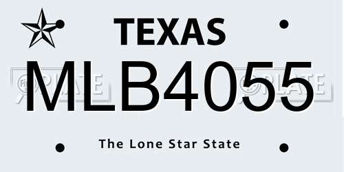 MLB4055 Texas License Plate