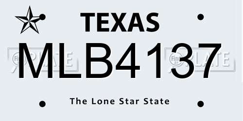 MLB4137 Texas License Plate