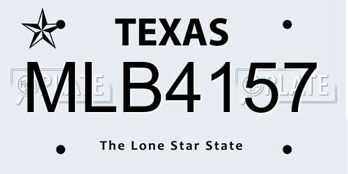 MLB4157 Texas License Plate
