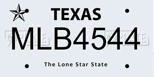 MLB4544 Texas License Plate