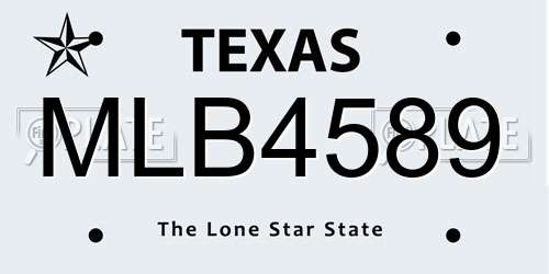 MLB4589 Texas License Plate