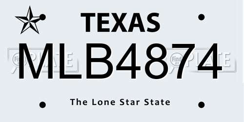 MLB4874 Texas License Plate