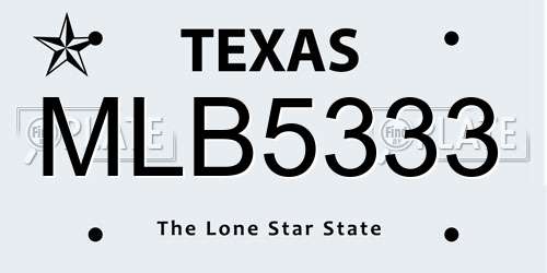 MLB5333 Texas License Plate