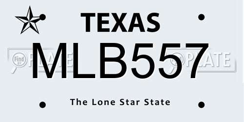 MLB557 Texas License Plate