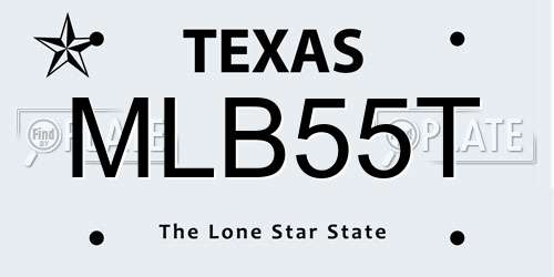 MLB55T Texas License Plate