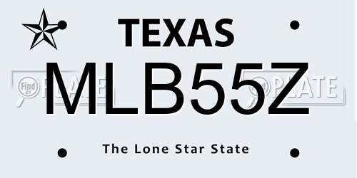 MLB55Z Texas License Plate