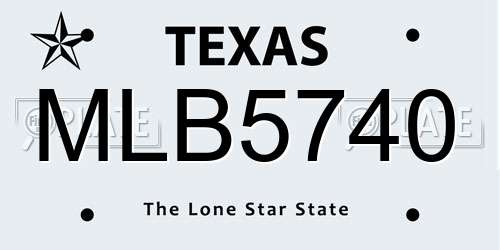 MLB5740 Texas License Plate