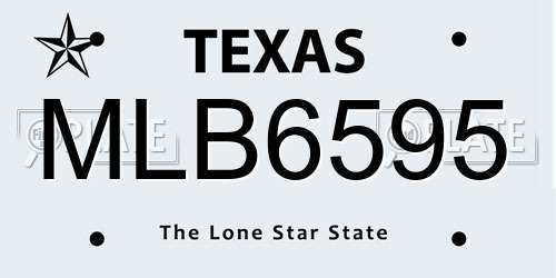 MLB6595 Texas License Plate
