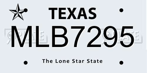 MLB7295 Texas License Plate