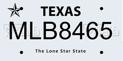 MLB8465 Texas License Plate